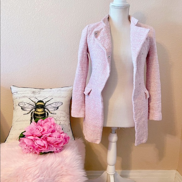 Zara Jackets & Blazers - Zara rare pink tweed coat blazer small